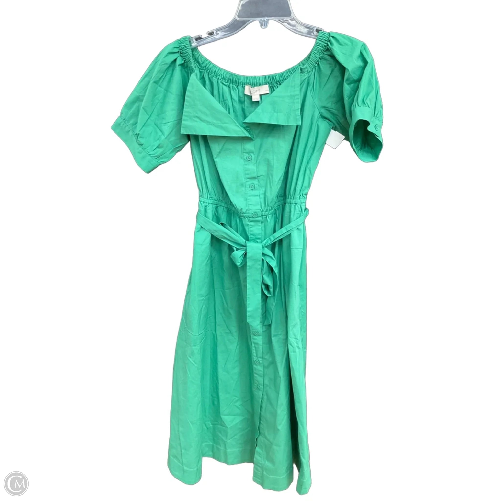 loft green satin dress Loft Green Satin Slip Dress size 10 M (8-10)