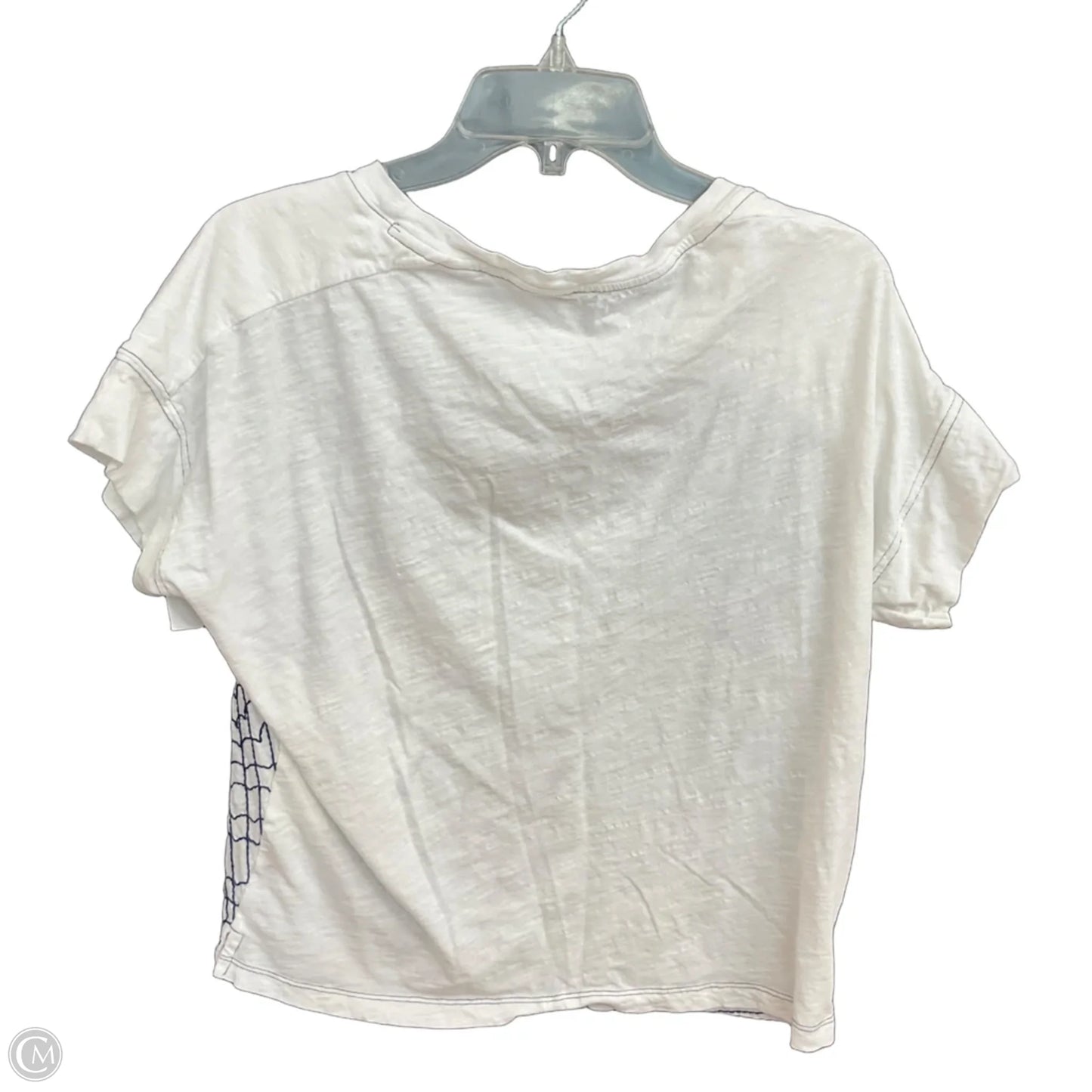 Top Short Sleeve By Anthropologie In White, Size: M