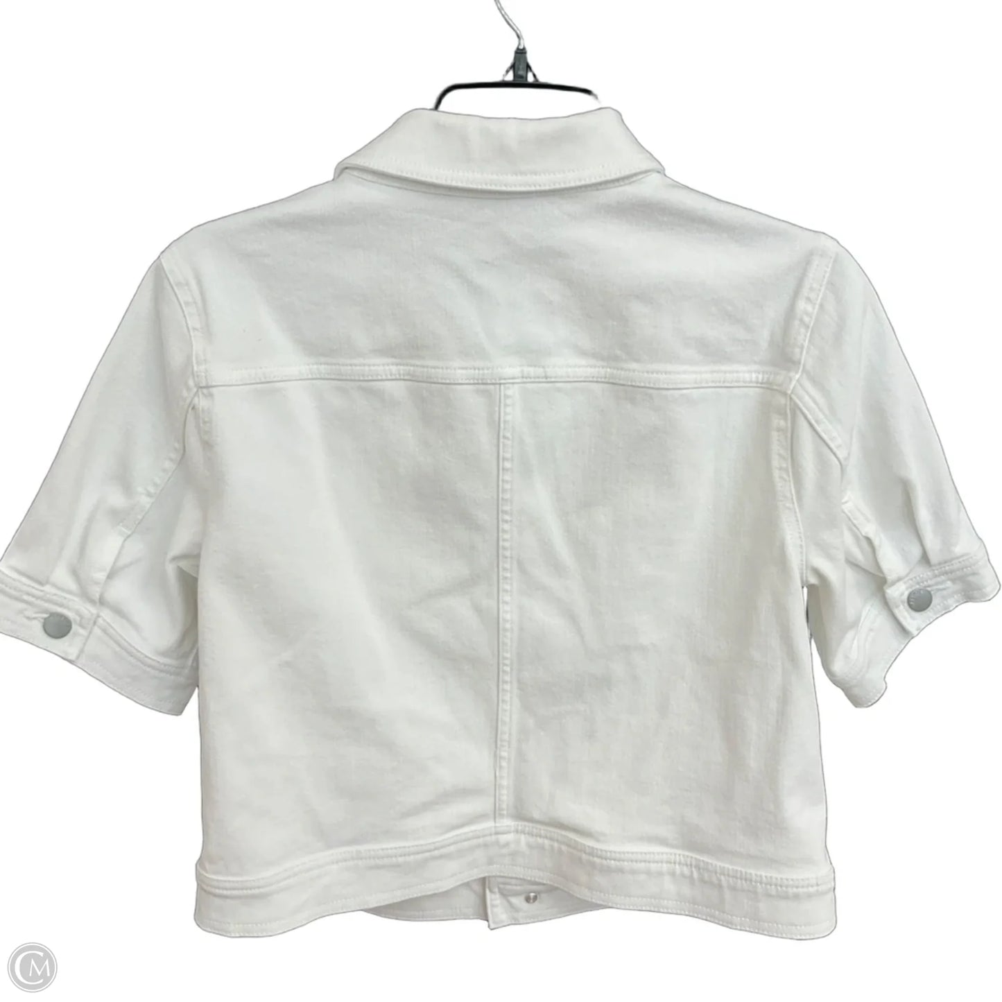 Jacket Shirt By Talbots In White Denim, Size: M