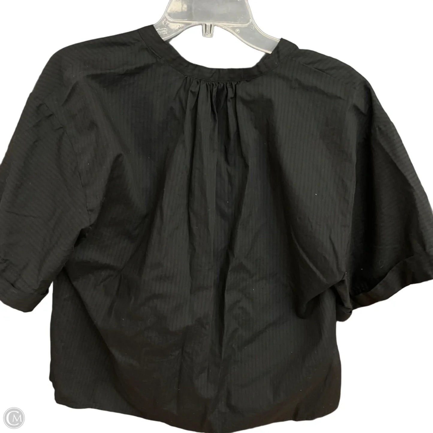 Blouse Short Sleeve By Banana Republic In Black, Size: S