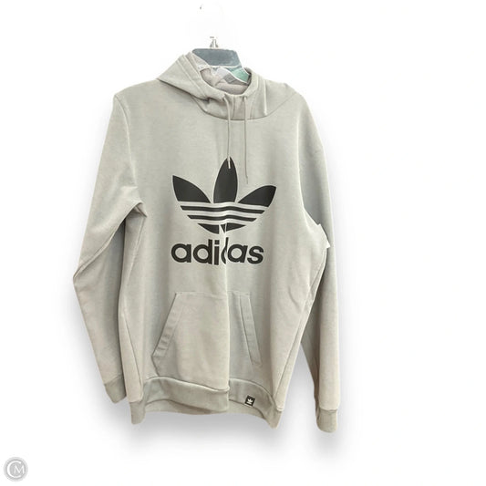 Athletic Sweatshirt Hoodie By Adidas In Grey, Size: S