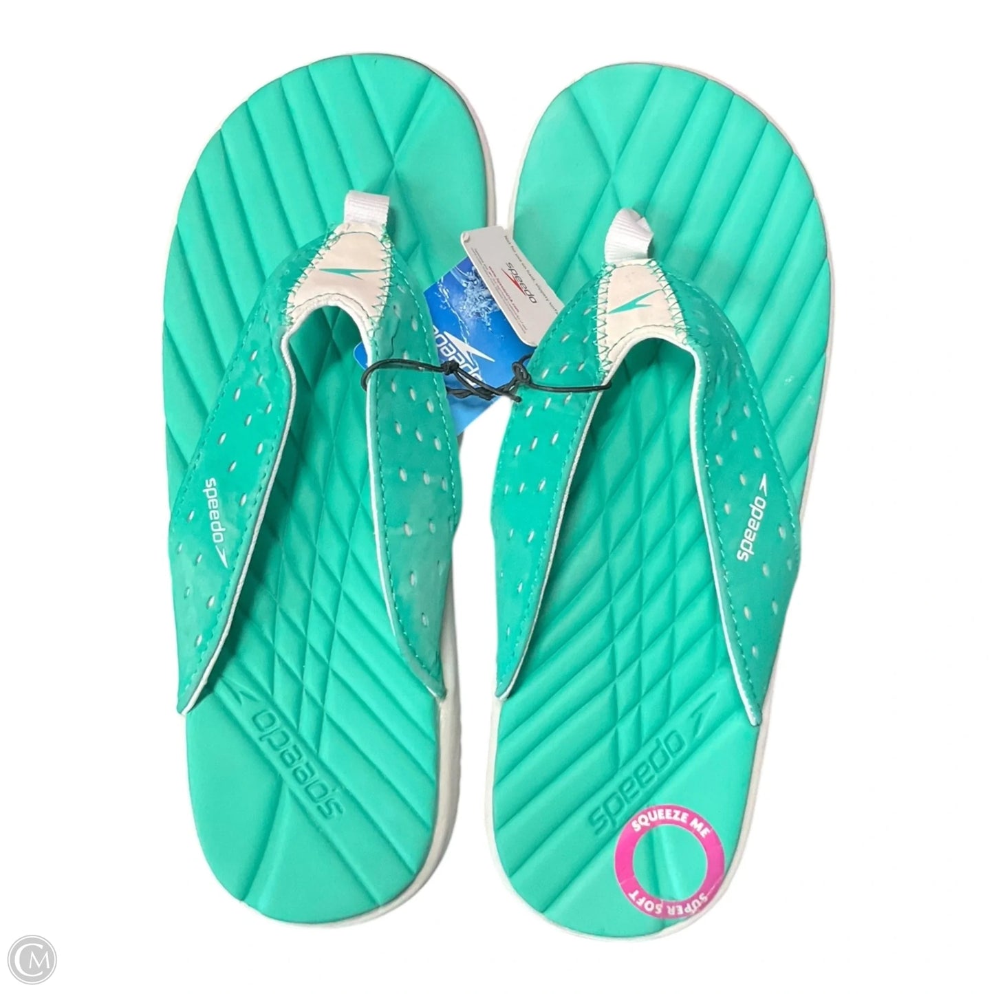 Sandals Flats By Clothes Mentor In Aqua, Size: 7