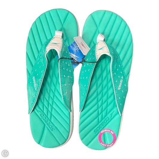 Sandals Flats By Clothes Mentor In Aqua, Size: 7