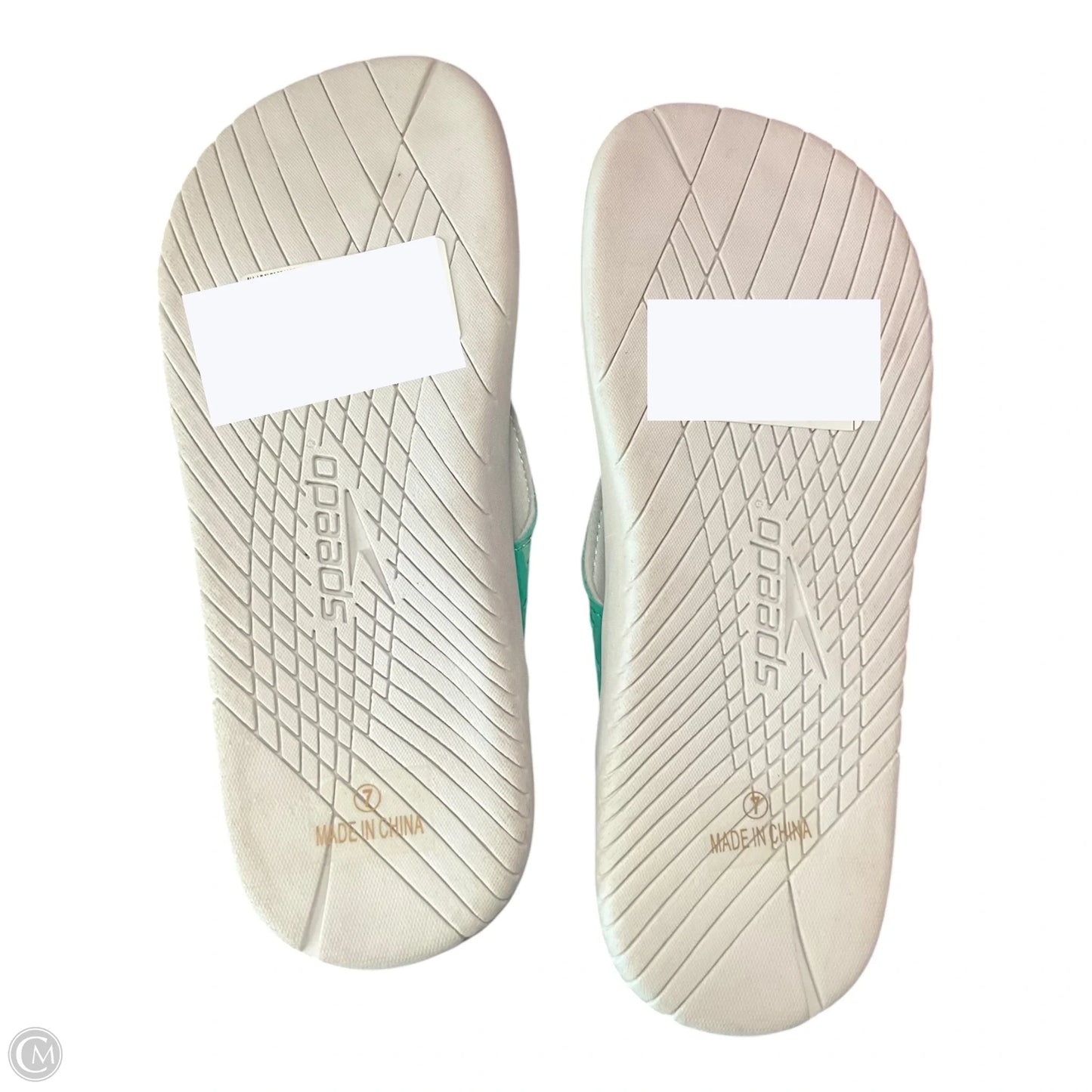 Sandals Flats By Clothes Mentor In Aqua, Size: 7