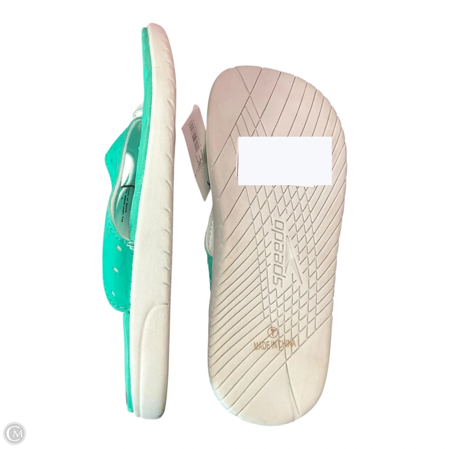 Sandals Flats By Clothes Mentor In Aqua, Size: 7