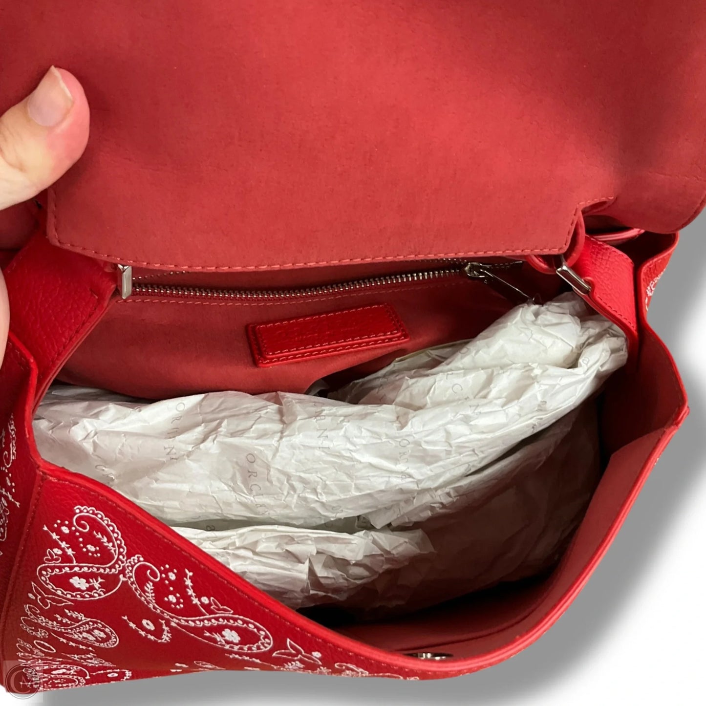 Handbag Leather By Orciani, Size: Medium