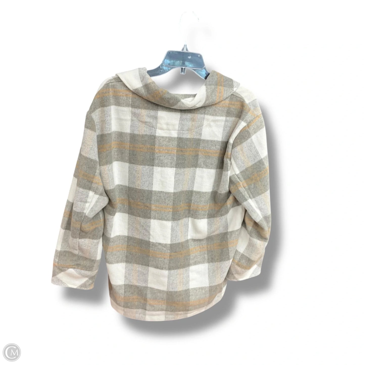 Jacket Shirt By Kensie In Plaid Pattern, Size: S
