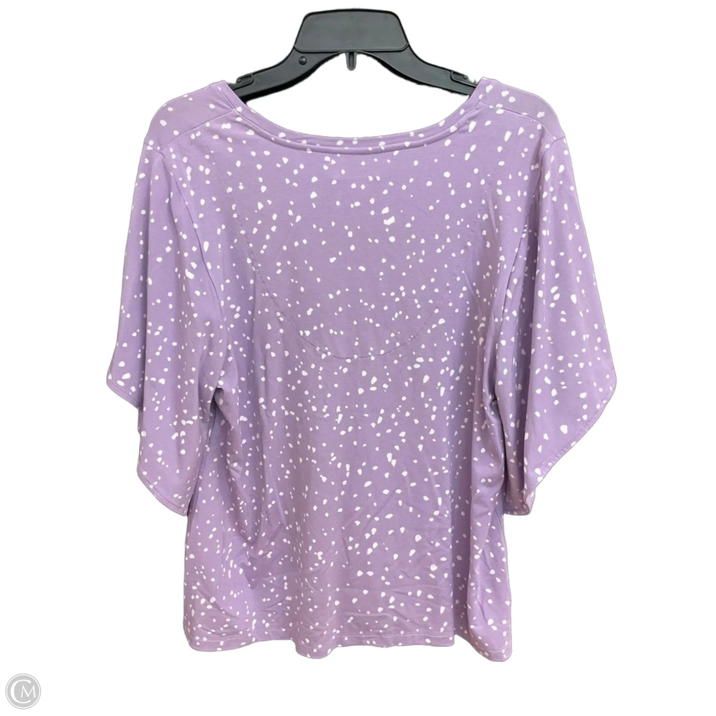 Top Short Sleeve By Chicos In Purple & White, Size: 2
