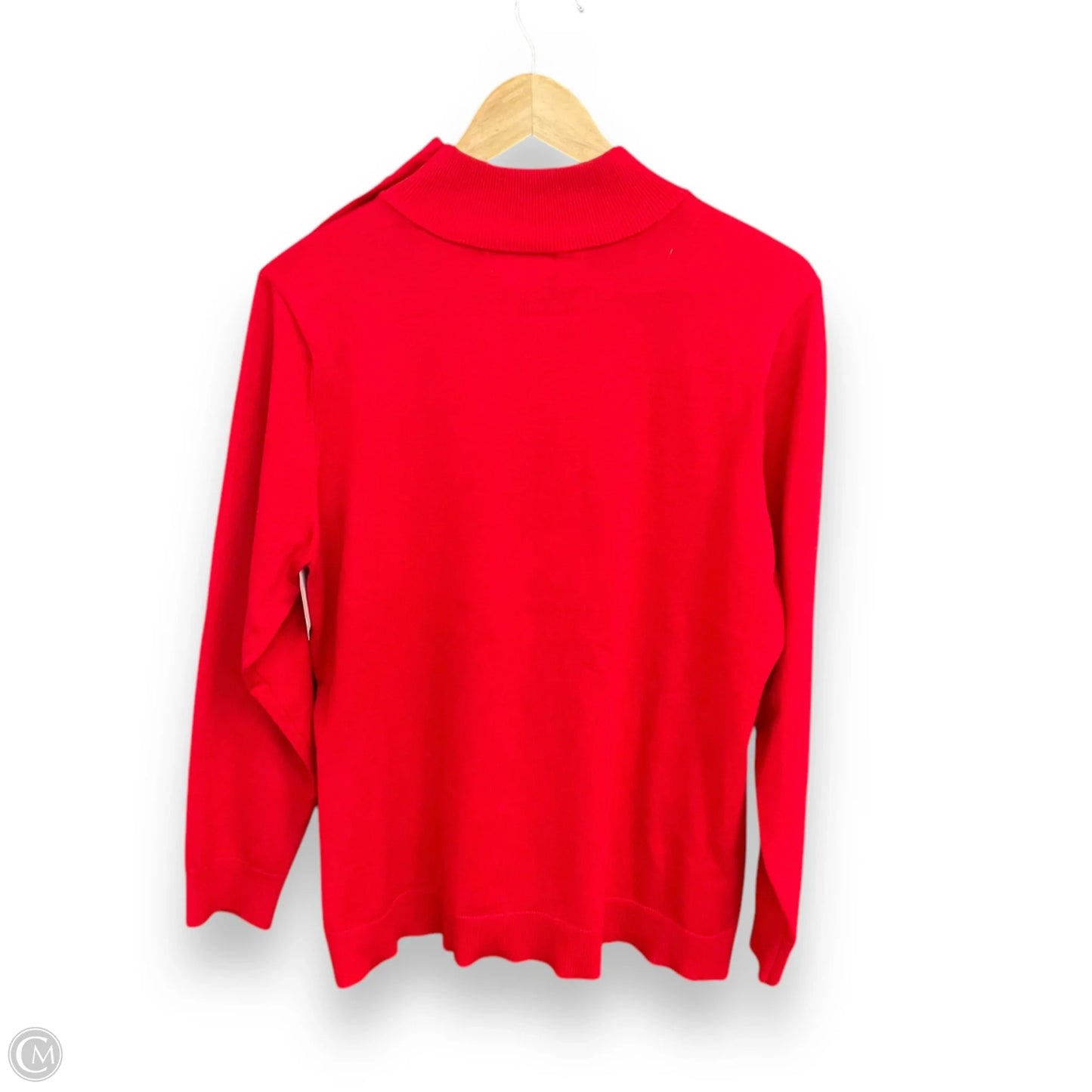 Top Long Sleeve By Calvin Klein In Red, Size: Xl
