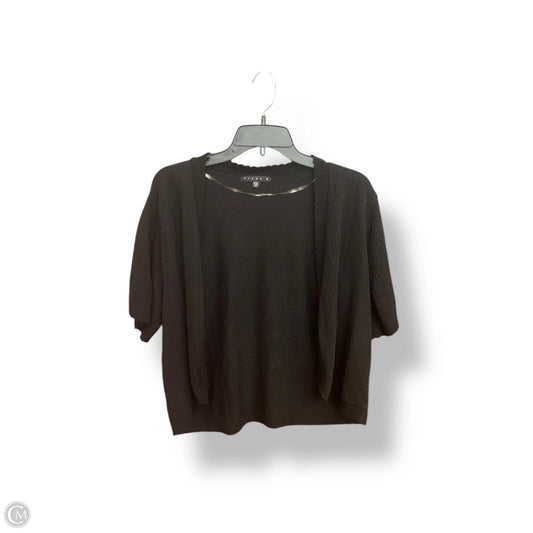 Sweater Cardigan By Tiana B In Black, Size: 2x