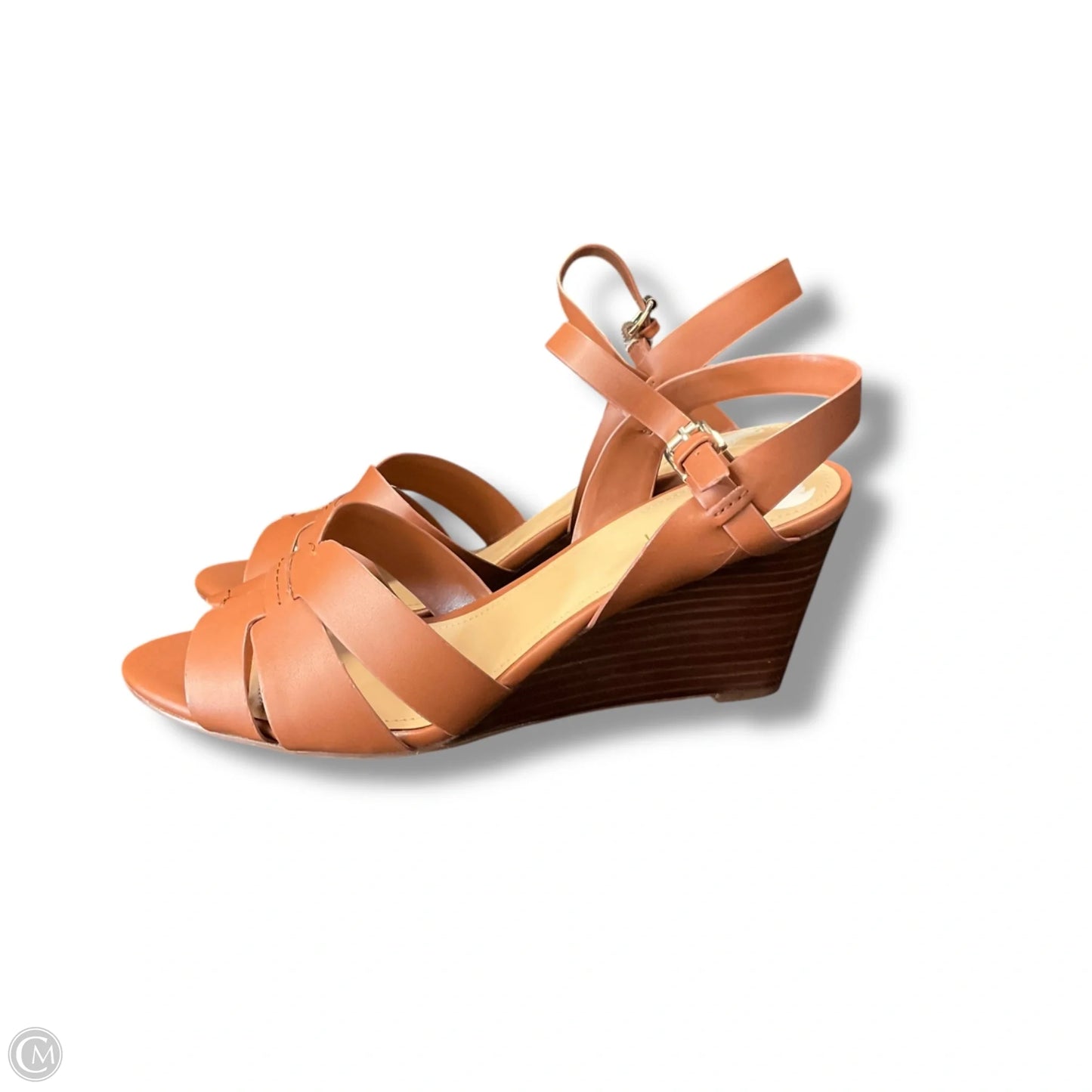 Sandals Heels Wedge By Nine West In Brown, Size: 9