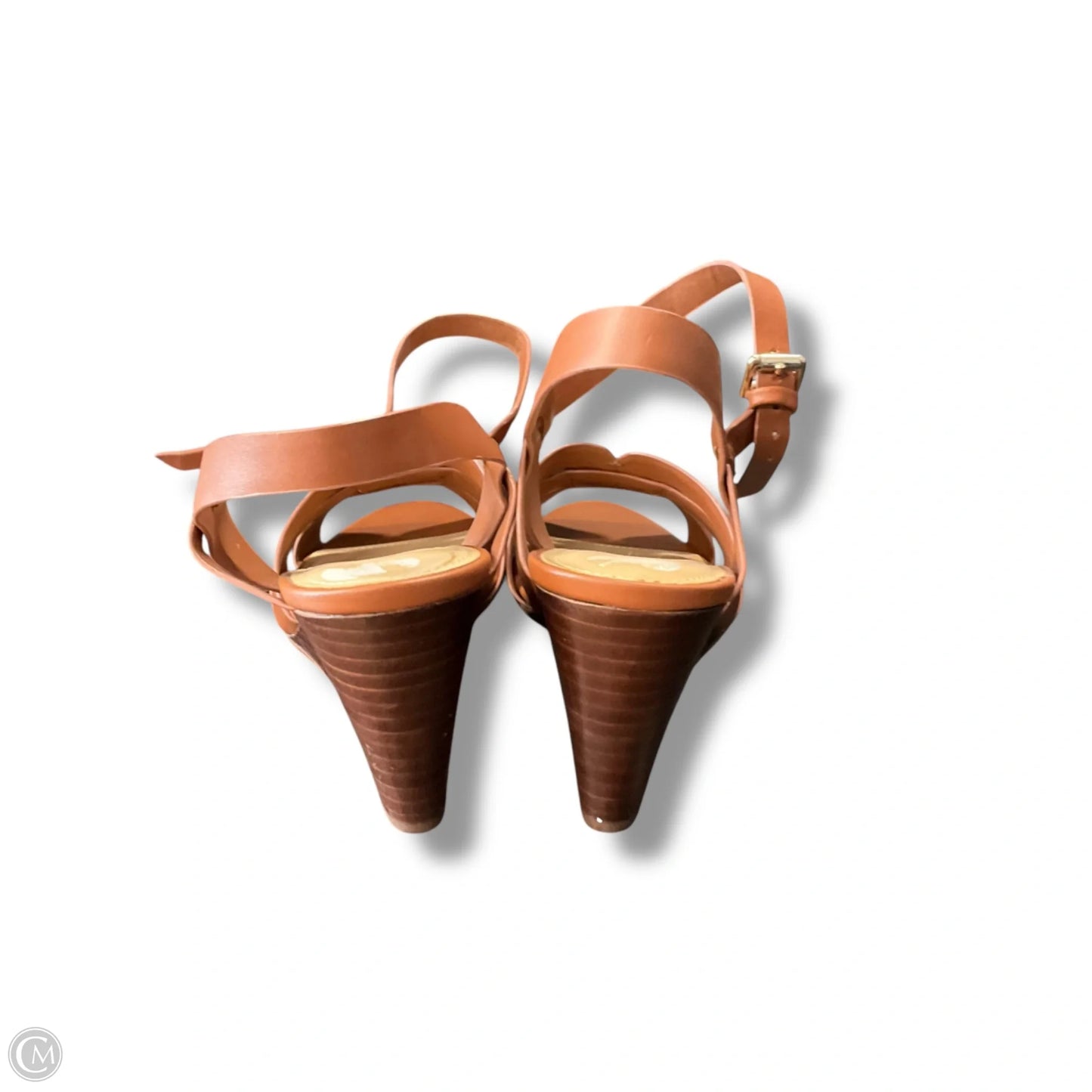 Sandals Heels Wedge By Nine West In Brown, Size: 9