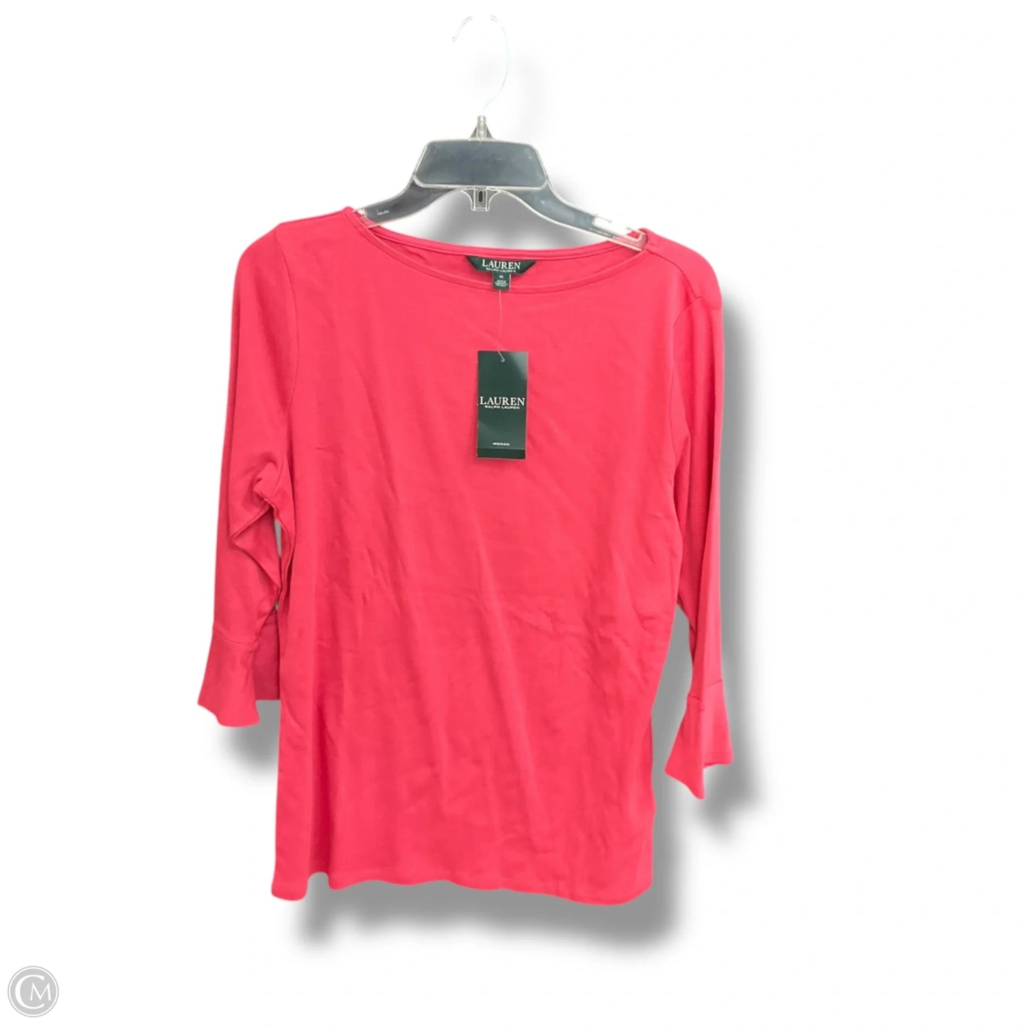 Top 3/4 Sleeve Basic By Lauren By Ralph Lauren In Pink, Size: 1x