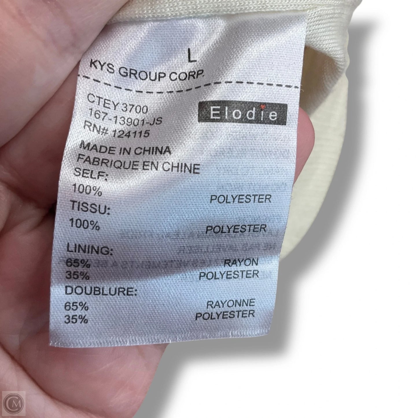 Jacket Fleece By Elodie In Cream, Size: M