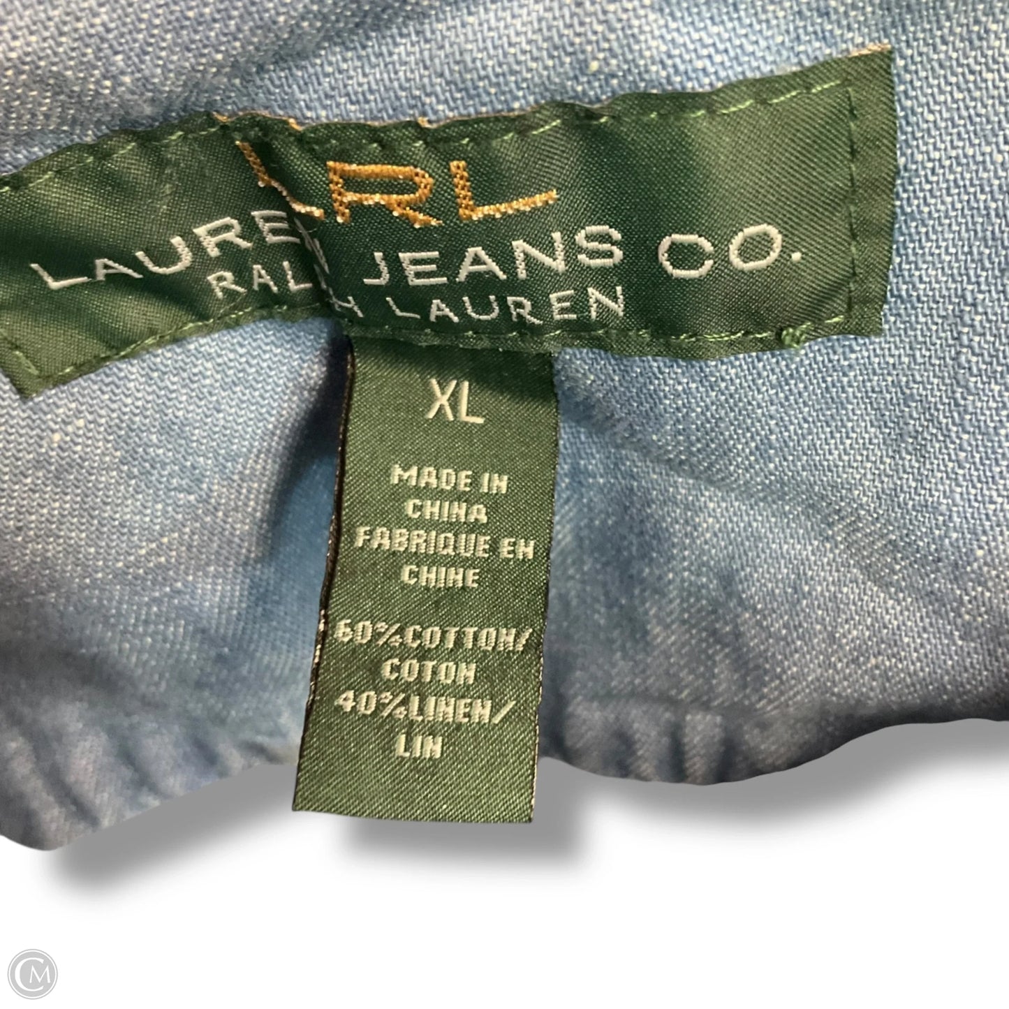 Jacket Shirt By Lauren By Ralph Lauren In Blue, Size: Xl
