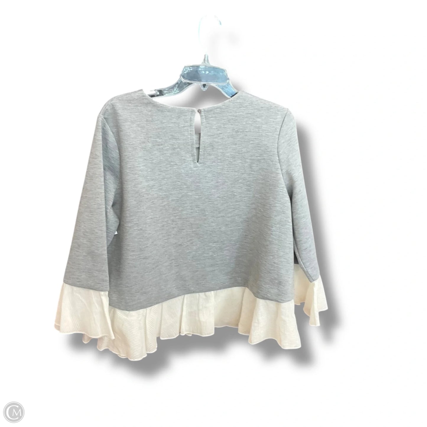 Top 3/4 Sleeve By Halogen In Grey, Size: L