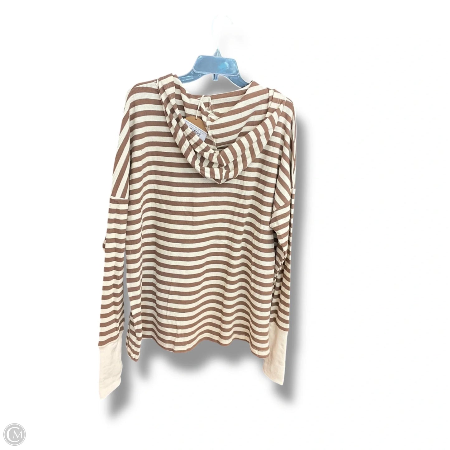 Top Long Sleeve By Bibi In Striped Pattern, Size: L