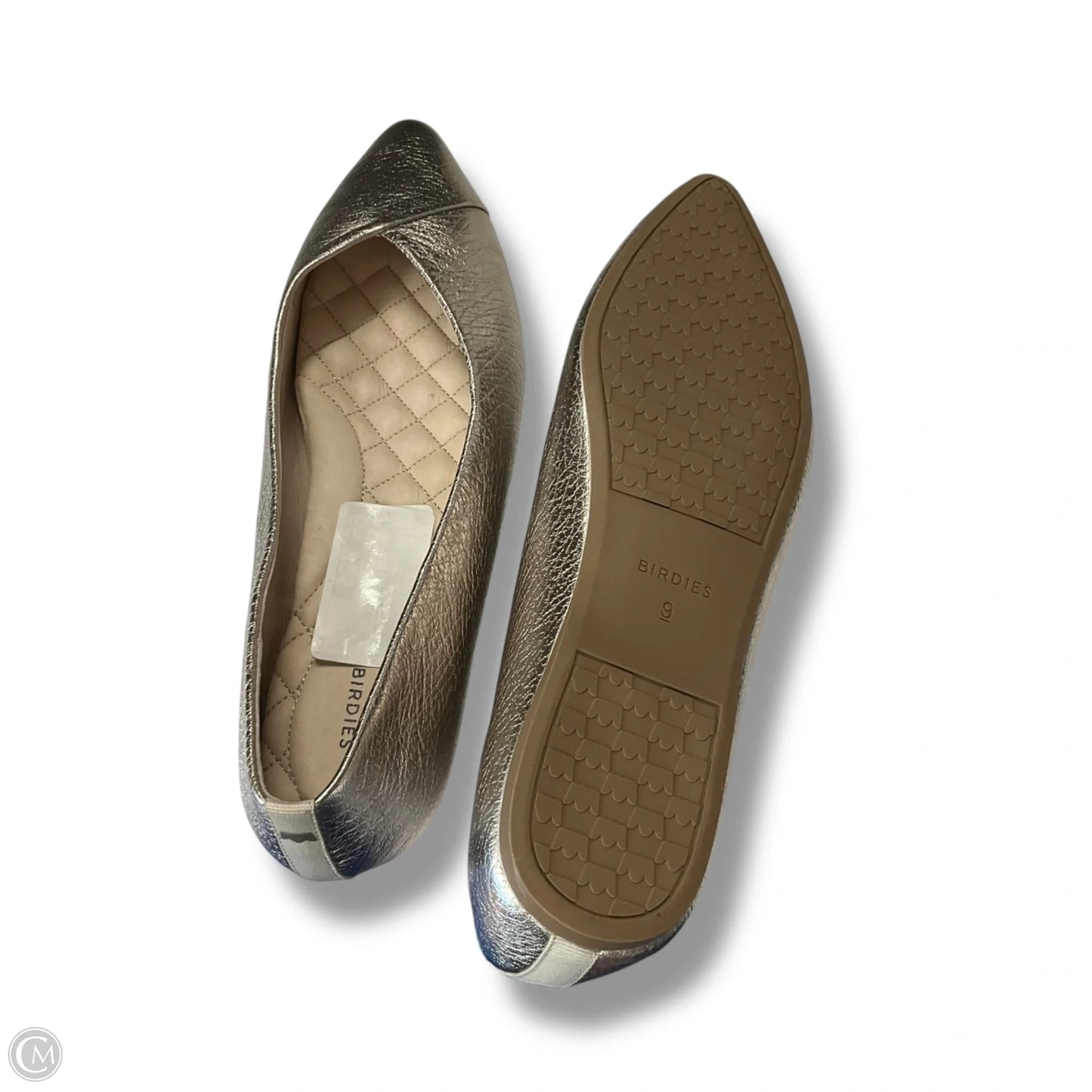 Shoes Flats By Birdies In Gold, Size: 9