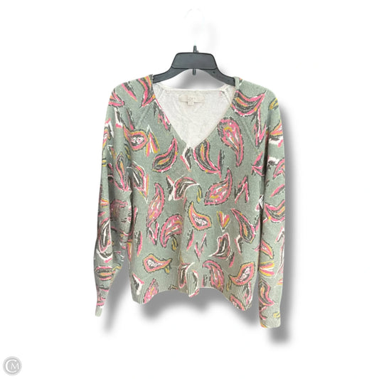 Sweater By Loft In Paisley Print, Size: Xl