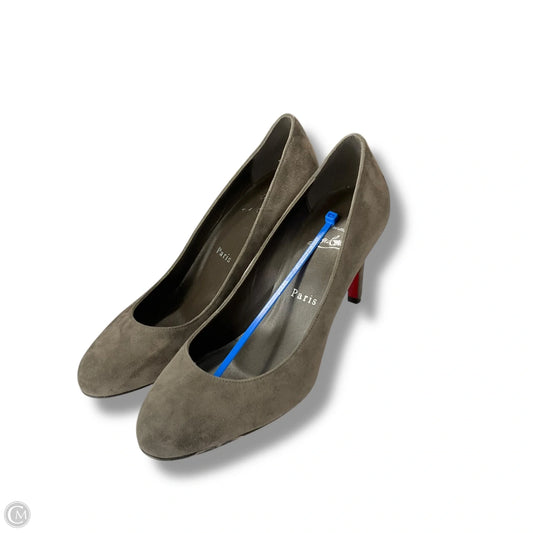 Shoes Luxury Designer By Christian Louboutin In Grey, Size: 7.5