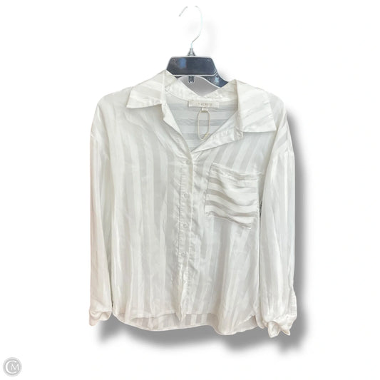 Blouse Long Sleeve By Flat White In White, Size: M