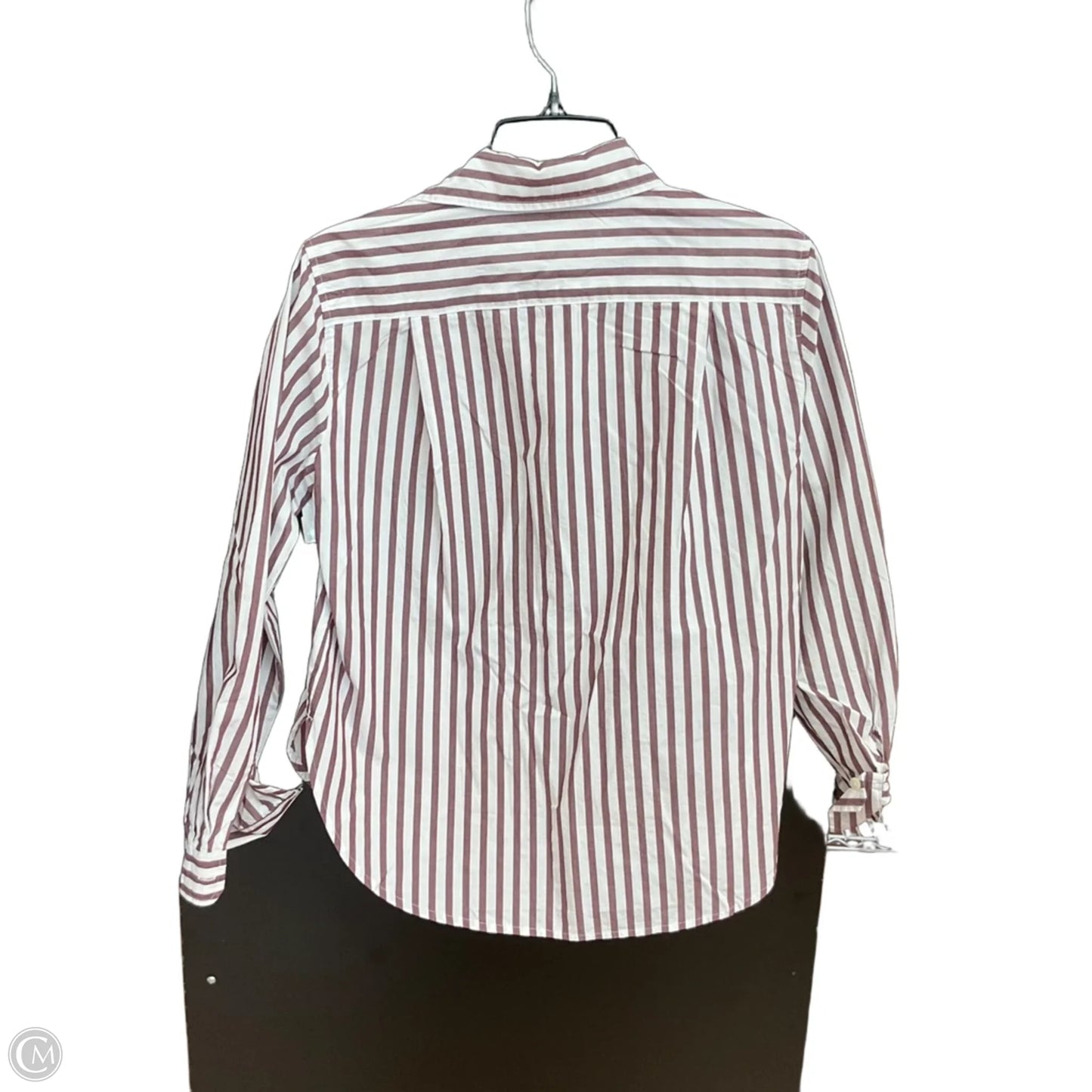 Blouse Long Sleeve By Loft In Striped Pattern, Size: Xs