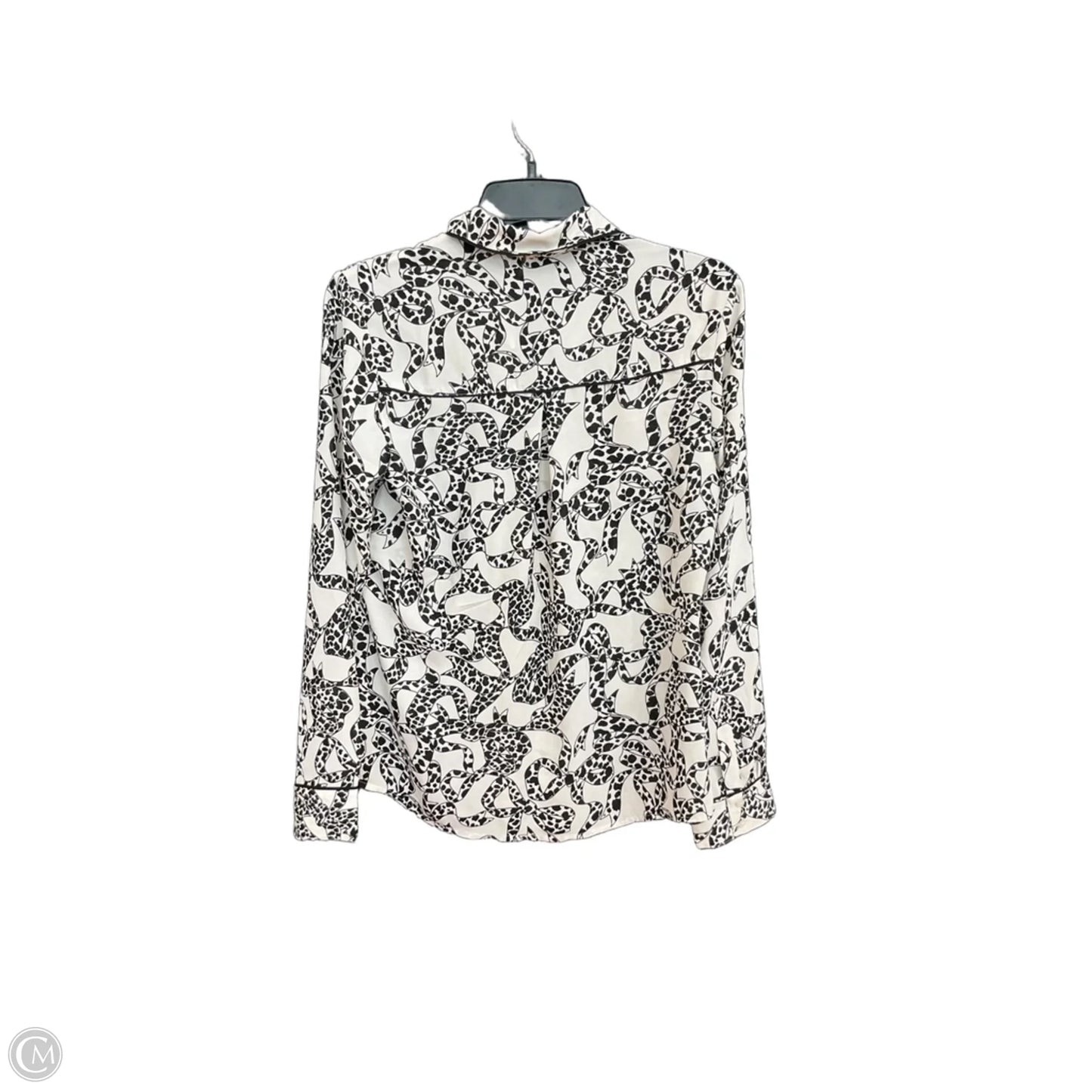 Blouse Long Sleeve By Express In Black & White, Size: S