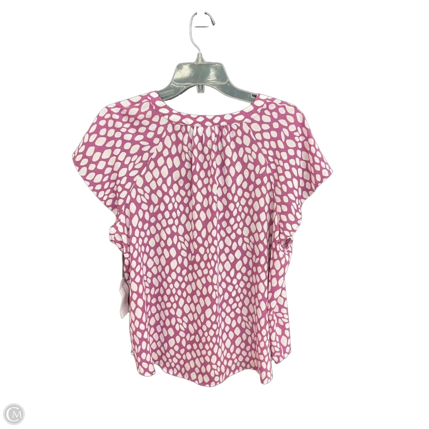 Top Short Sleeve By Liz Claiborne In Purple & White, Size: Xlp