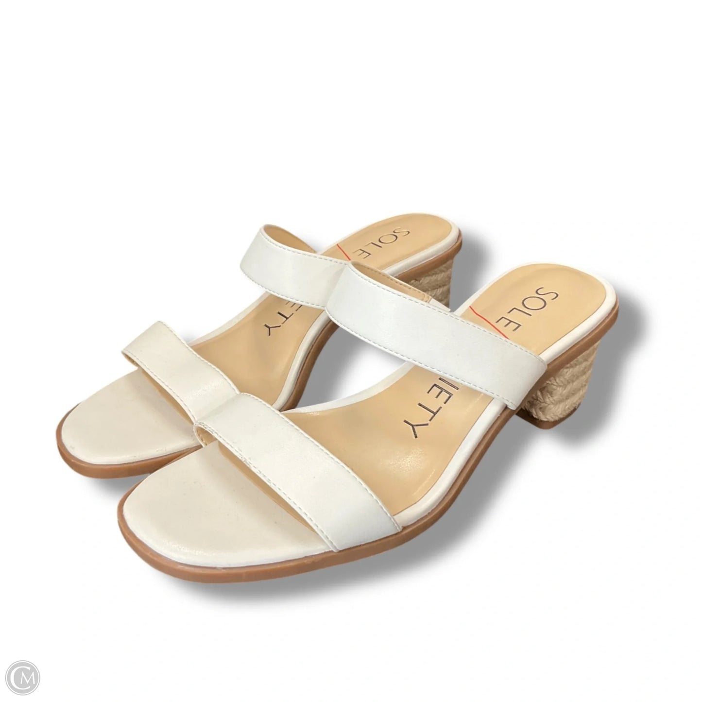 Sandals Heels Block By Sole Society In White, Size: 7.5