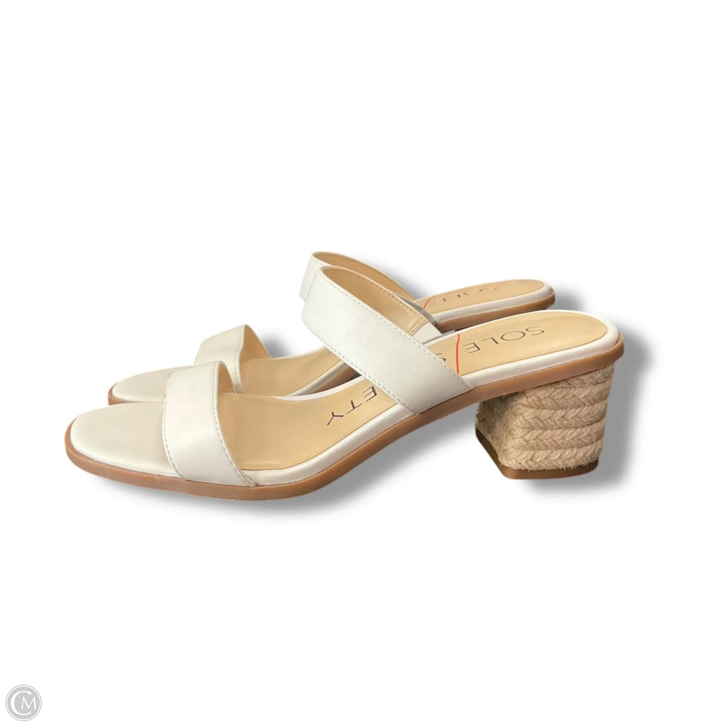 Sandals Heels Block By Sole Society In White, Size: 7.5