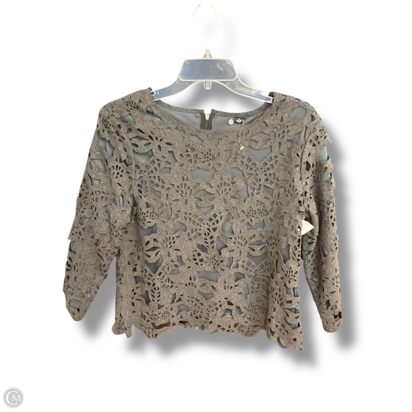 Top Long Sleeve By Anthropologie In Grey, Size: Xs