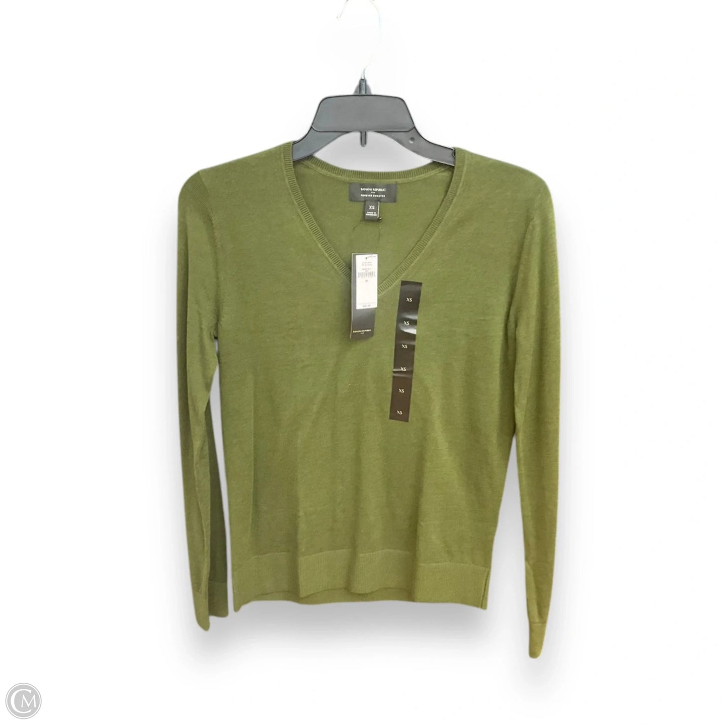 Top Long Sleeve By Banana Republic In Green, Size: Xs