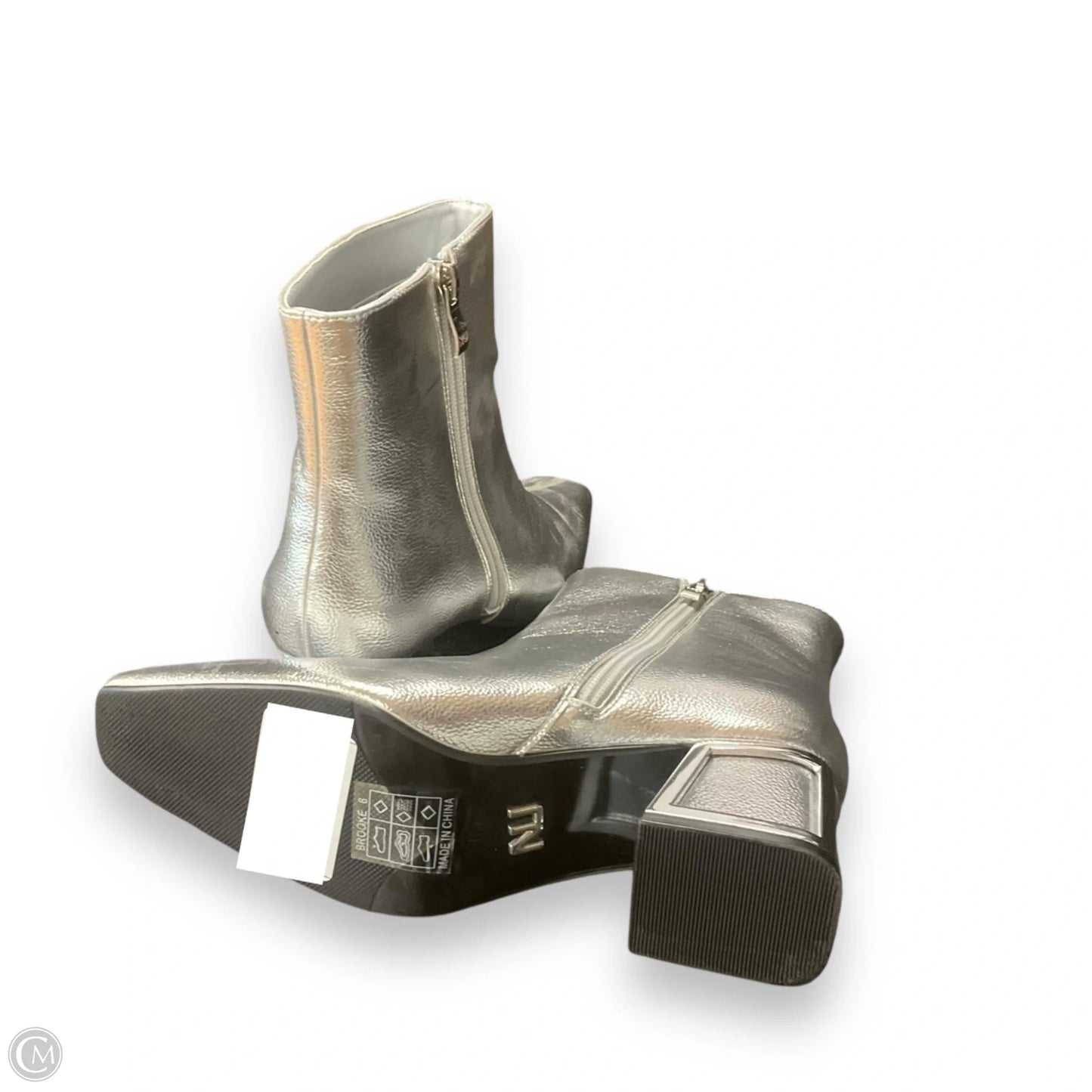 Boots Ankle Heels By ninety union In Silver, Size: 6