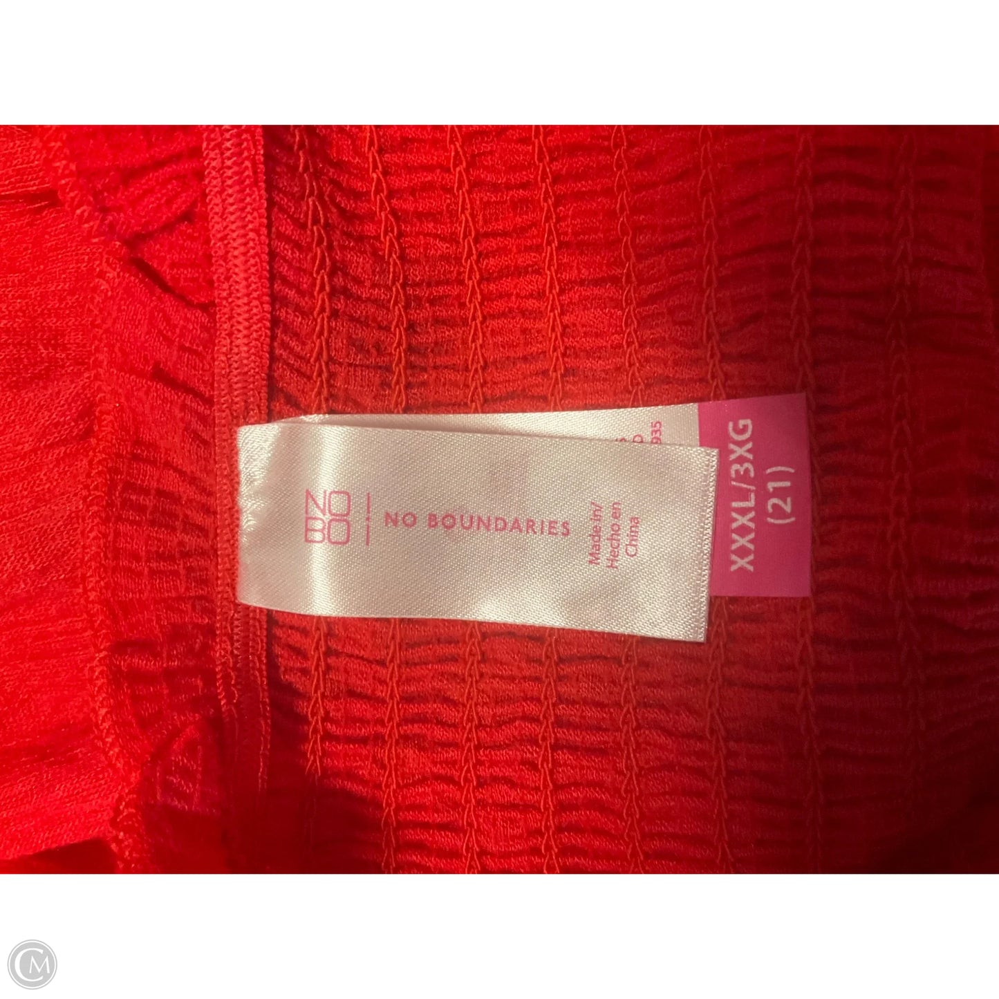 Top Sleeveless By No Boundaries In Red, Size: 3x