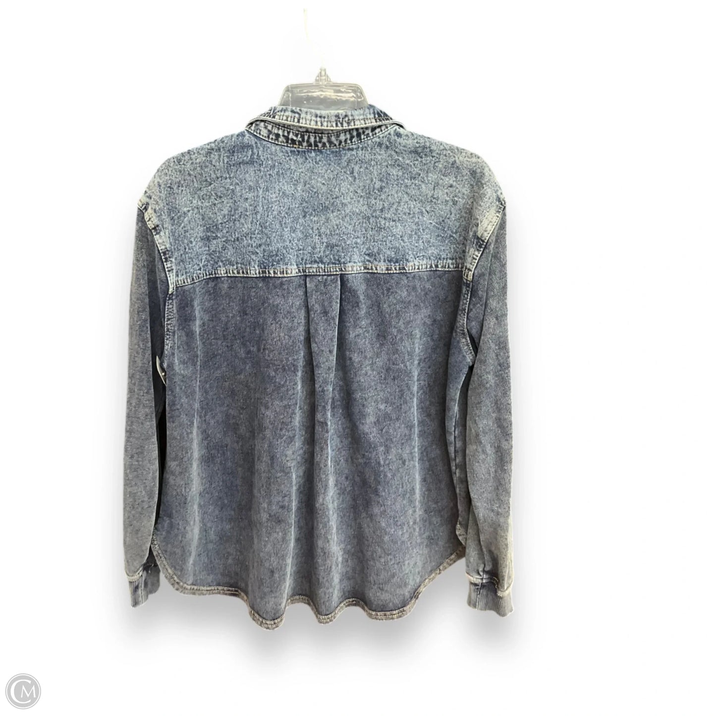 Jacket Shirt By Jane And Delancey In Blue Denim, Size: L