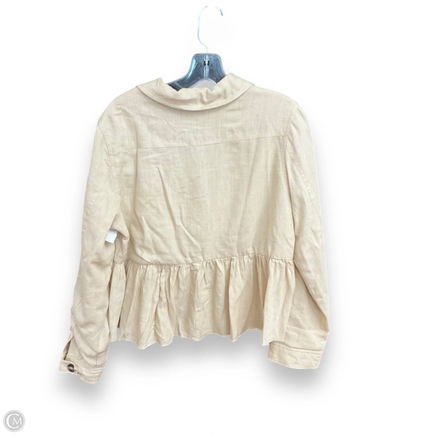 Jacket Shirt By Miami In Tan, Size: L