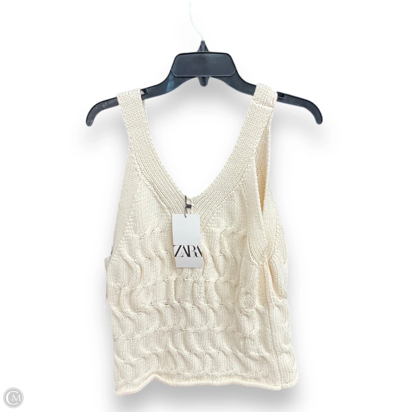 Vest Sweater By Zara In Cream, Size: M