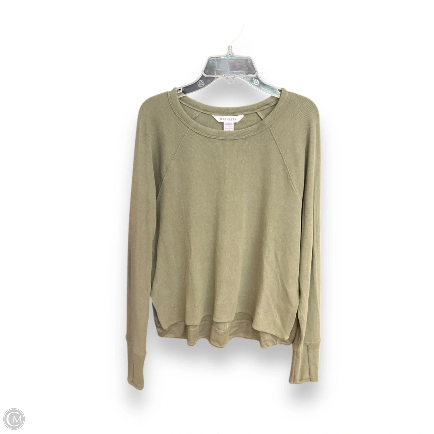 Top Long Sleeve By Athleta In Green, Size: Xs