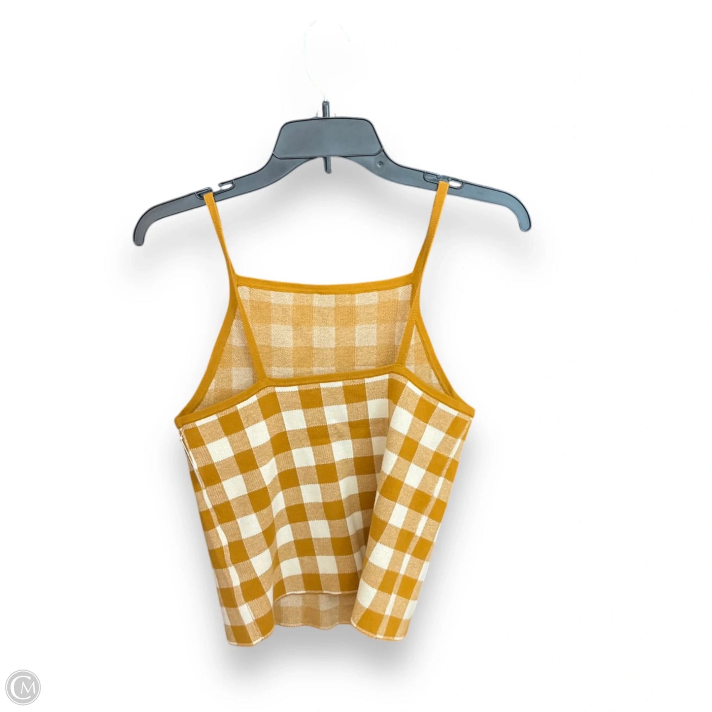 Top Sleeveless By Madewell In White & Yellow, Size: S