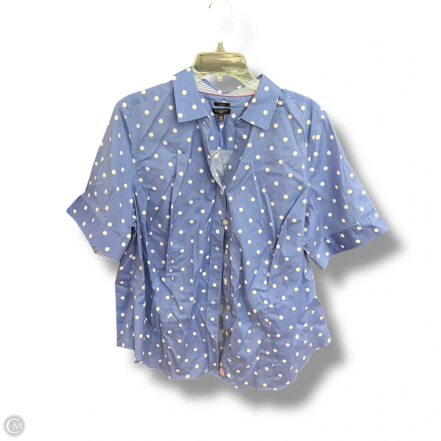Blouse Short Sleeve By Talbots In Blue, Size: 1x
