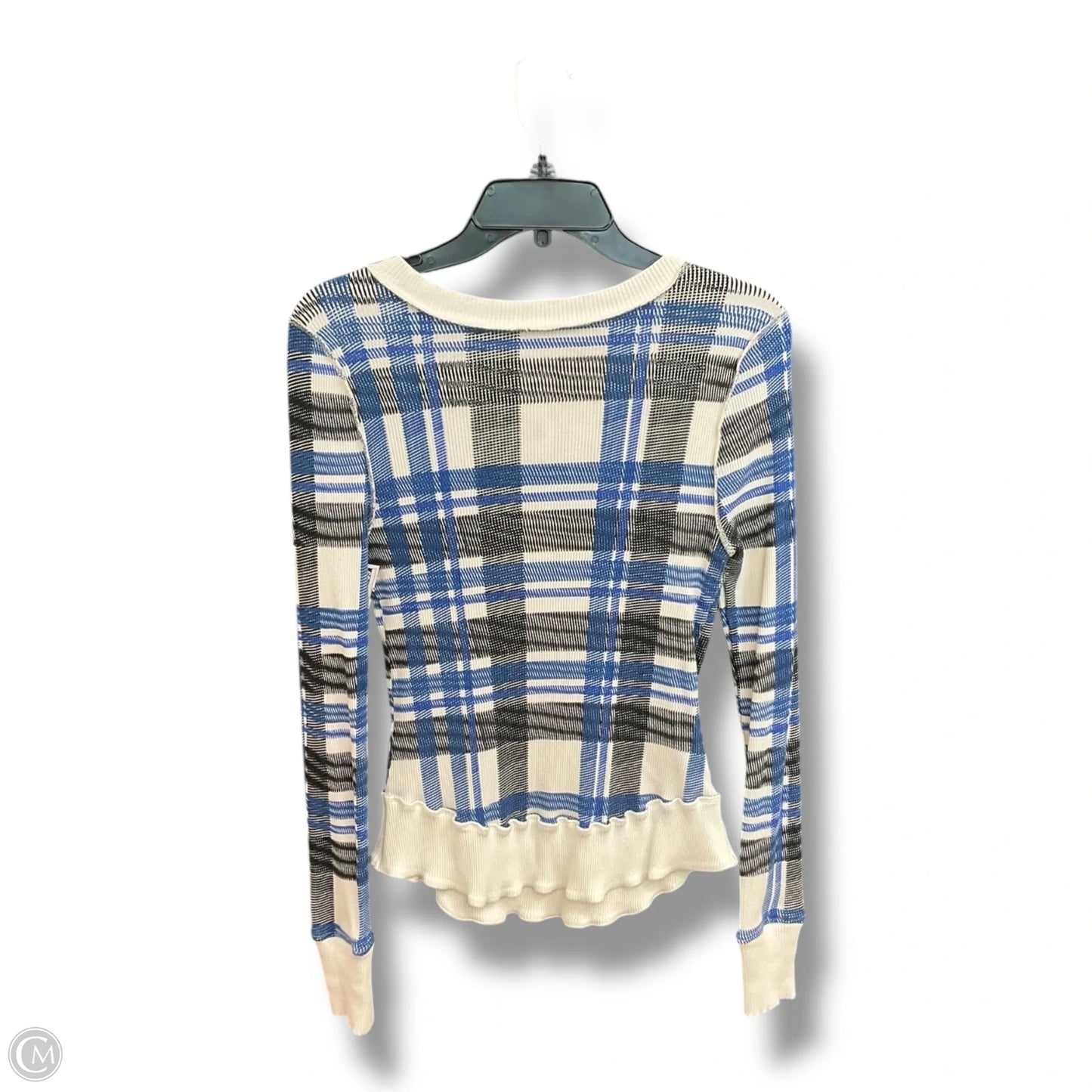 Top Long Sleeve By Free People In Blue & White, Size: Xl