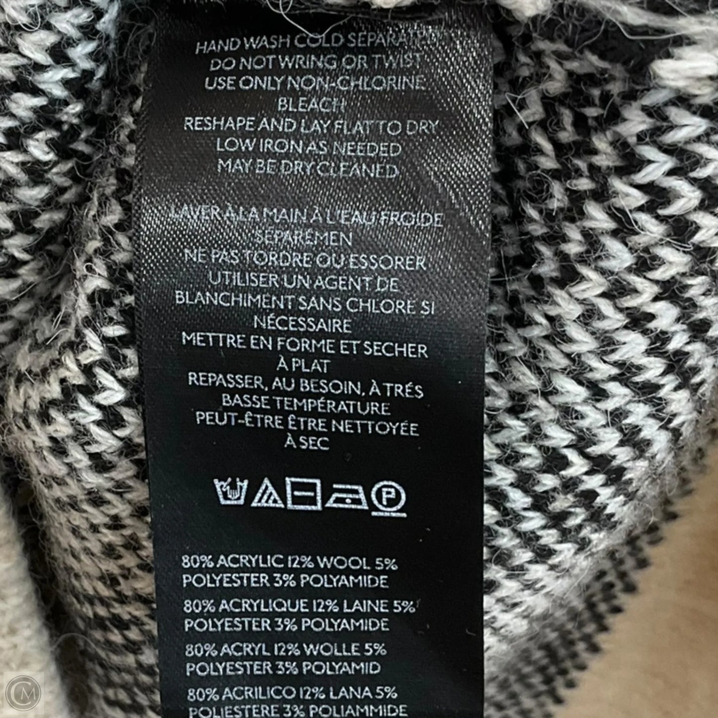 Sweater By Anthropologie In Black & Cream, Size: M