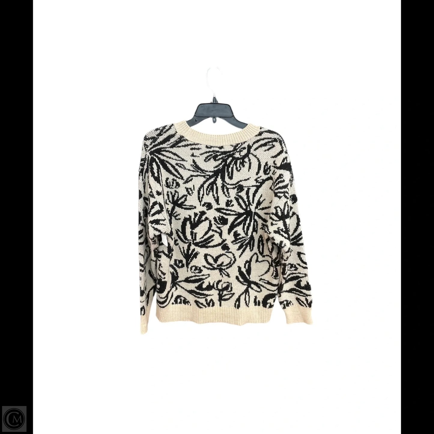 Sweater By Anthropologie In Black & Cream, Size: M