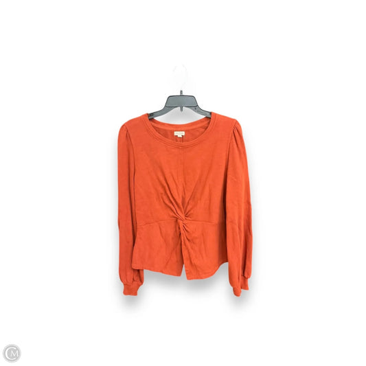 Top Long Sleeve By Pilcro In Orange, Size: M