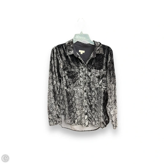 Blouse Long Sleeve By Pilcro In Grey, Size: S