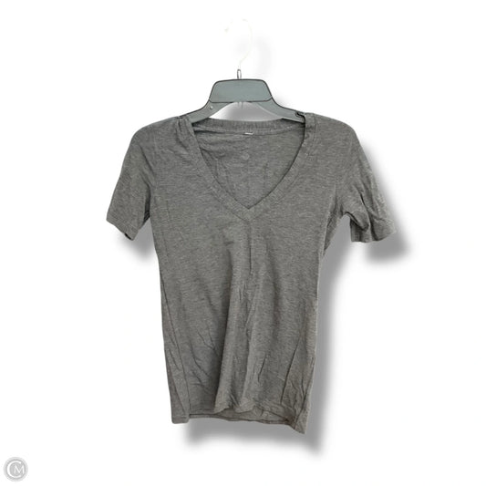 Athletic Top Short Sleeve By Lululemon In Grey, Size: M