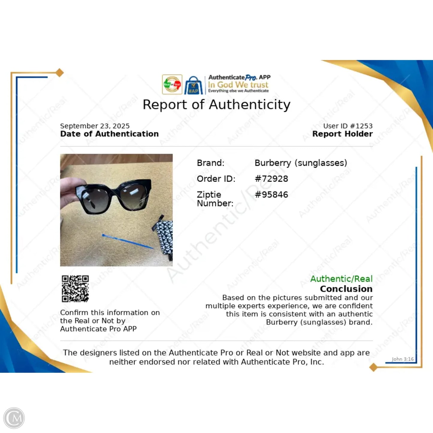 Sunglasses Luxury Designer By Burberry