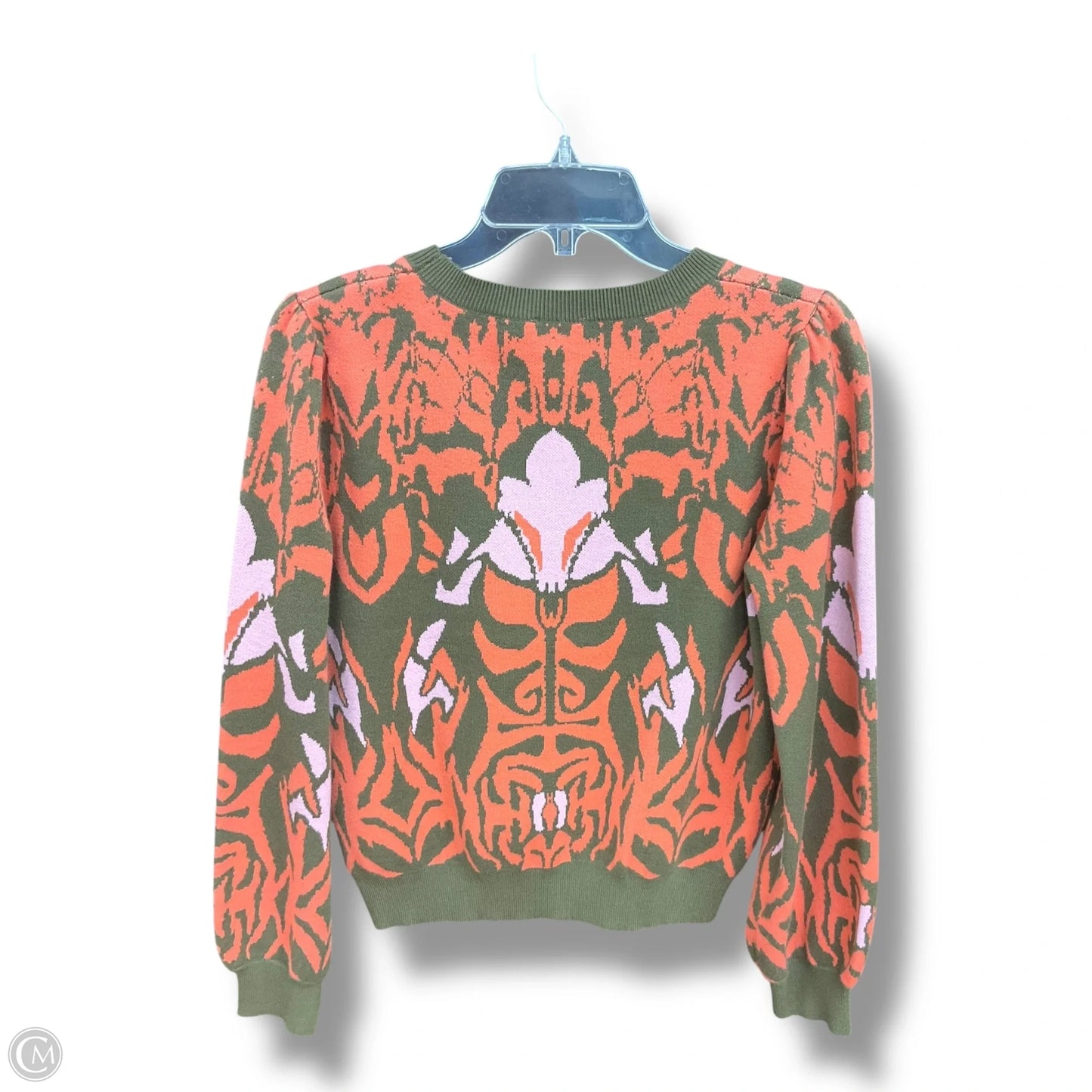 Sweater By Voy In Green & Orange, Size: S