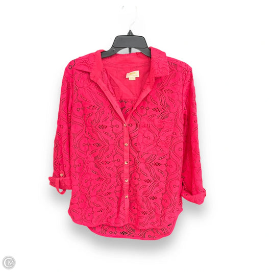 Blouse Short Sleeve By Maeve In Pink, Size: 16