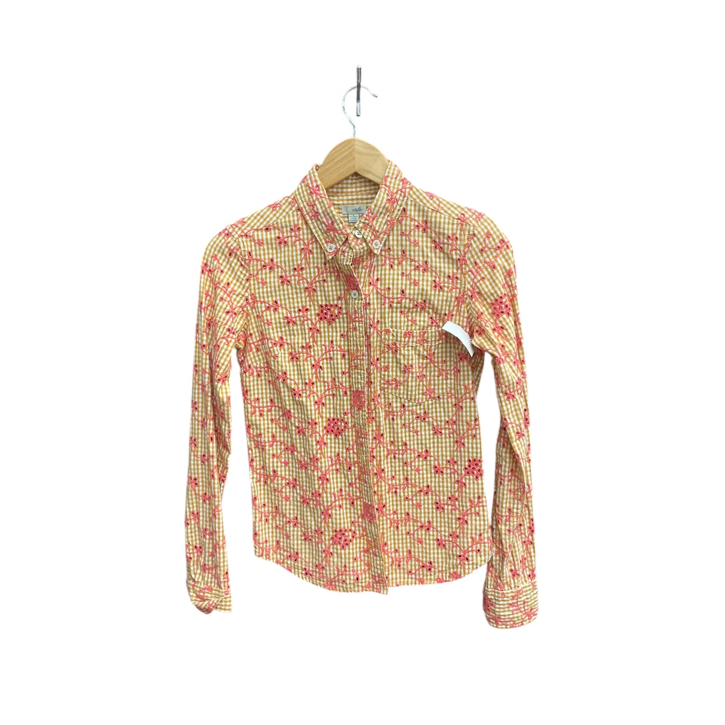 Blouse Long Sleeve By Odille In Pink & Yellow, Size: Xs